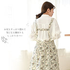 ワンピース型エプロン レディース おしゃれ 北欧風 体型カバー 大きめポケット付き ナチュラルコットンエプロン