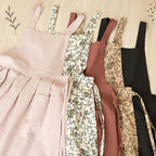 ワンピース型エプロン レディース おしゃれ 北欧風 体型カバー 大きめポケット付き ナチュラルコットンエプロン